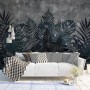 Dark Green Leafy Scenery Wallpaper Mural