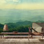 Green Mountain Silhouette Wallpaper Mural