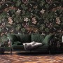 Watercolor Dark Tropical Art with Leopard Wallpaper Mural