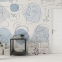 Colorful Abstract Faces Wallpaper Mural