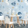 Zebrafish and Seahorse Wallpaper Mural