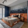 Geometric Dark Blue Honeycomb Wallpaper Mural