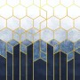 Geometric Dark Blue Honeycomb Wallpaper Mural
