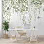 Green Hanging Leaves with Colorful Birds Wallpaper Mural