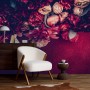 Red Dahlia Rose Floral Bouqet Wallpaper Mural