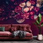 Red Dahlia Rose Floral Bouqet Wallpaper Mural