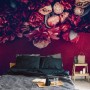Red Dahlia Rose Floral Bouqet Wallpaper Mural