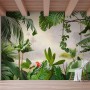 Realistic Tropical Jungle Plants Landscape Wallpaper Mural