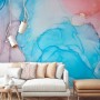 Blue Marble with Red Splash Wallpaper Mural