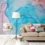 Blue Marble with Red Splash Wallpaper Mural