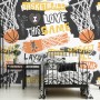 Basketball Hoop with Sport Slogans Wallpaper Mural