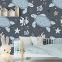 Sea Turtle and Zebrafish Wallpaper Mural