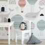Air Balloon with Whale Wallpaper Mural