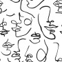 Abstract Charming Artistic Faces Wallpaper Mural