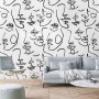 Abstract Charming Artistic Faces Wallpaper Mural