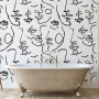 Abstract Charming Artistic Faces Wallpaper Mural