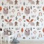 Cute Cartoon Animals with Twigs Wallpaper Mural