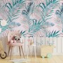 Tropical Pink Exotic Colorful Palm Leaf Wallpaper Mural