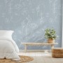 Soft Woman Face with Floral Drawing Line Art Wallpaper Mural