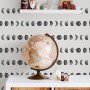 Watercolor Fullmoon Crescent Pattern Wallpaper Mural