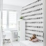 Watercolor Fullmoon Crescent Pattern Wallpaper Mural