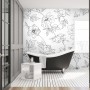 Poppy Drawing Floral Wallpaper Mural
