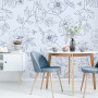 Poppy Drawing Floral Wallpaper Mural