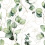 Watercolor Green Eucalyptus Leaf Wallpaper Mural