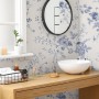 Monochrome Floral Drawing Art Wallpaper Mural