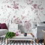 Monochrome Floral Drawing Art Wallpaper Mural