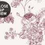 Monochrome Floral Drawing Art Wallpaper Mural