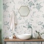 Monochrome Floral Drawing Art Wallpaper Mural