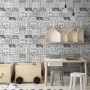 Kids Black and White Sketch House Wallpaper Mural
