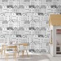 Kids Black and White Sketch House Wallpaper Mural
