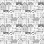 Kids Black and White Sketch House Wallpaper Mural