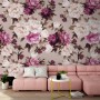 Cream Pink Peony Floral Pattern Wallpaper Mural