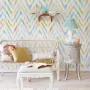 Watercolor Multicolor Chevron Ikat Design Art Wallpaper Mural