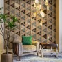 Geometric Shape Wood Look Texture Wallpaper Mural
