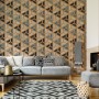 Geometric Shape Wood Look Texture Wallpaper Mural