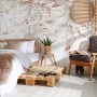Boho Abstract Banana Leaf Art Wallpaper Mural