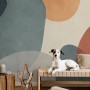 Abstract Geometric Shapes Paintbrush Art Wallpaper Mural