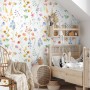 Watercolor Colorful Botanical Wild Flower Wallpaper Mural