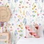 Watercolor Colorful Botanical Wild Flower Wallpaper Mural
