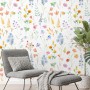 Watercolor Colorful Botanical Wild Flower Wallpaper Mural