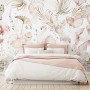 Soft Flamingo Art with Boho Tropical Leaf Wallpaper Mural