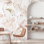Soft Flamingo Art with Boho Tropical Leaf Wallpaper Mural
