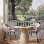 Soft Drawing Forest with Marble Fountain Wallpaper Mural