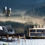 Foggy Pine Woods Landscape Wallpaper Mural