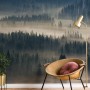 Foggy Pine Woods Landscape Wallpaper Mural
