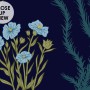 Little Herbs and Flowers on Dark Background Wallpaper Mural